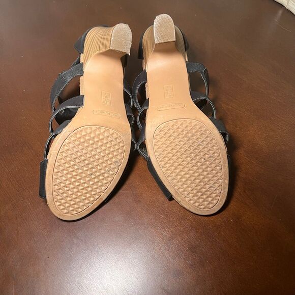 CLOUDWALKERS Womens Heels Strappy Black Parker 3" Open Toe Casual Summer‎ | 9W - Picture 7 of 8